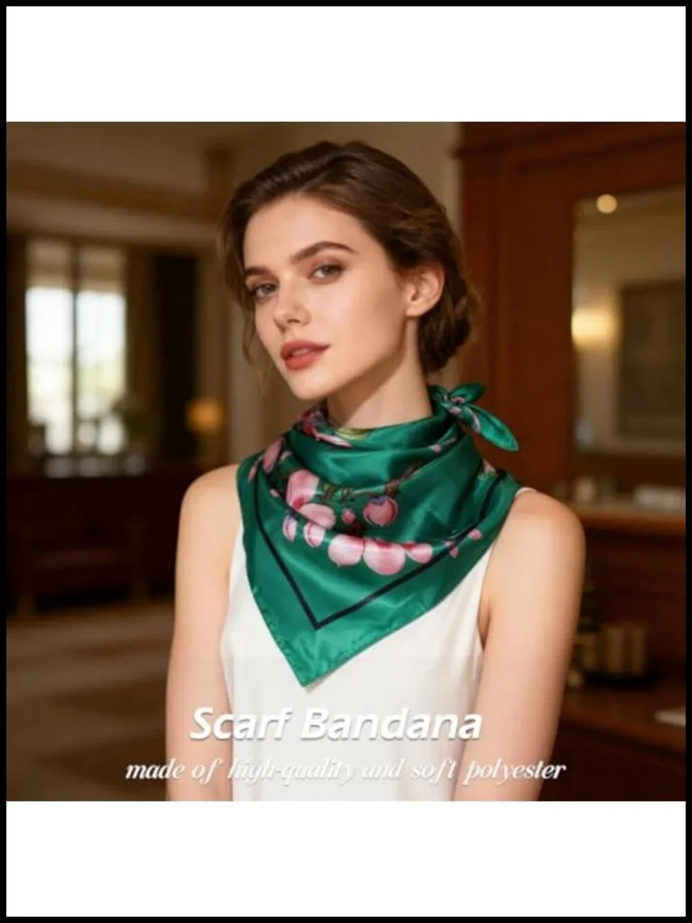 4 Pack Polyester Satin Square Head Scarf for Women Hair Wraps Sleeping